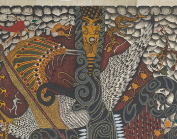 artwork featuring pink dolphins